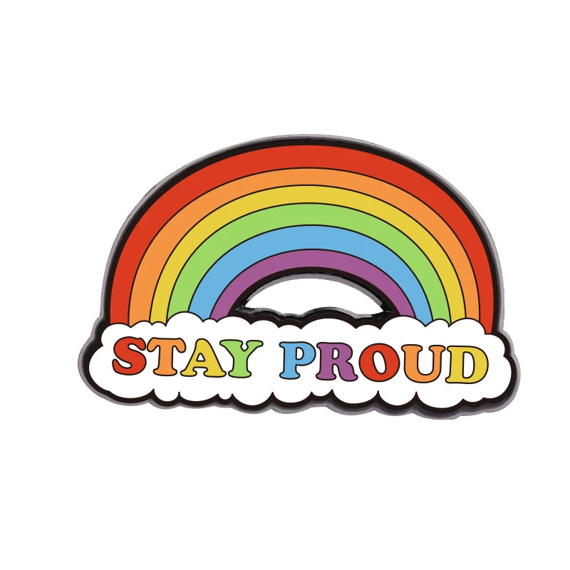 Funny Quote Enamel Pins Positive Saying Pop Music Rock Band LGBT Rainbow Brooches Lapel Badge Funny Jewelry Gifts for Friends Quick Pick Grocers
